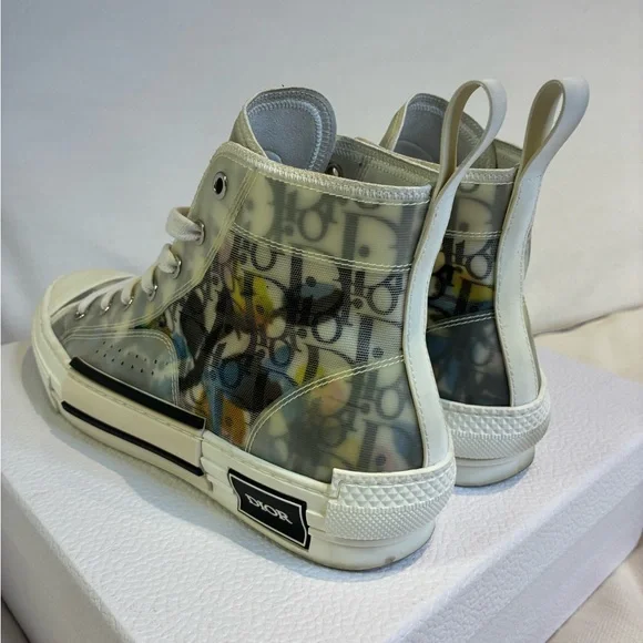 Dior 39 US6 B23 Translucent High-Top Sneakers with Multicolor Accents - Picture 4 of 10